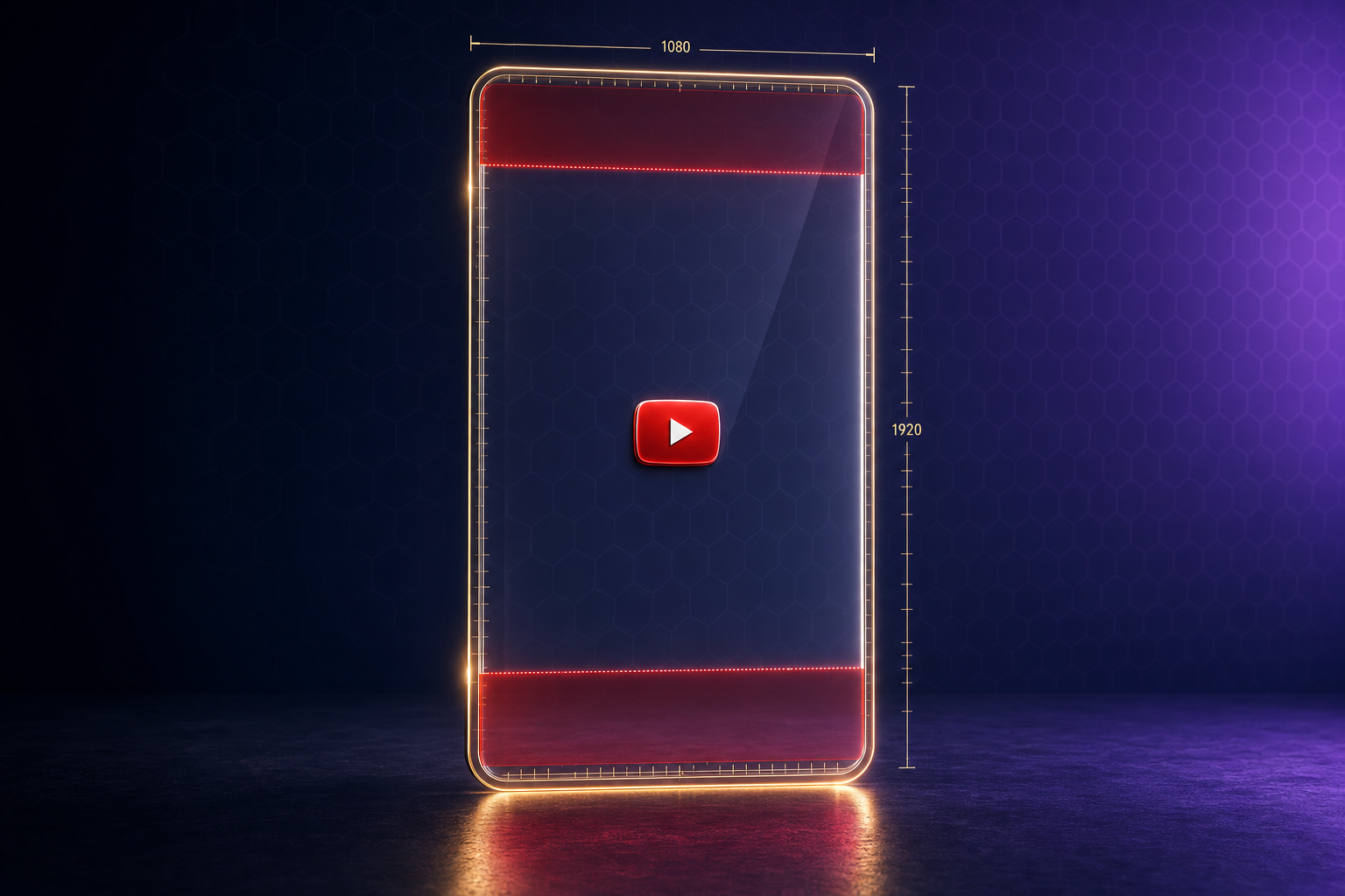 9:16 vertical phone frame showing safe zones for captions and CTAs
