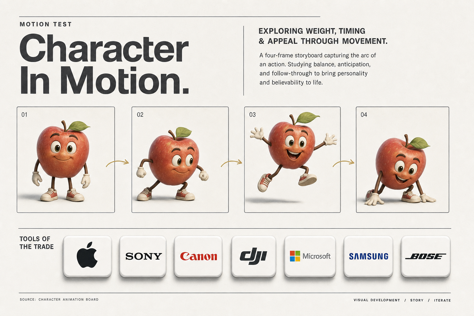 Frame-grid showing the same still — sunlit kitchen with two anthropomorphic fruit characters — animated by nine different AI image-to-video models, side-by-side comparison