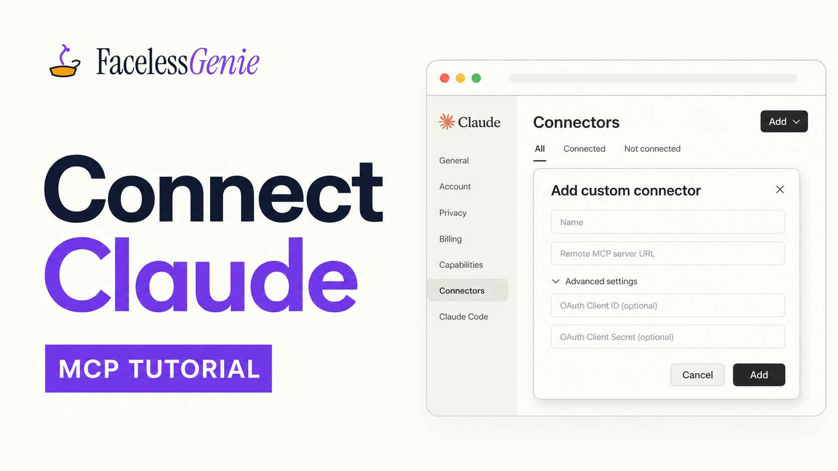 Connect FacelessGenie to Claude