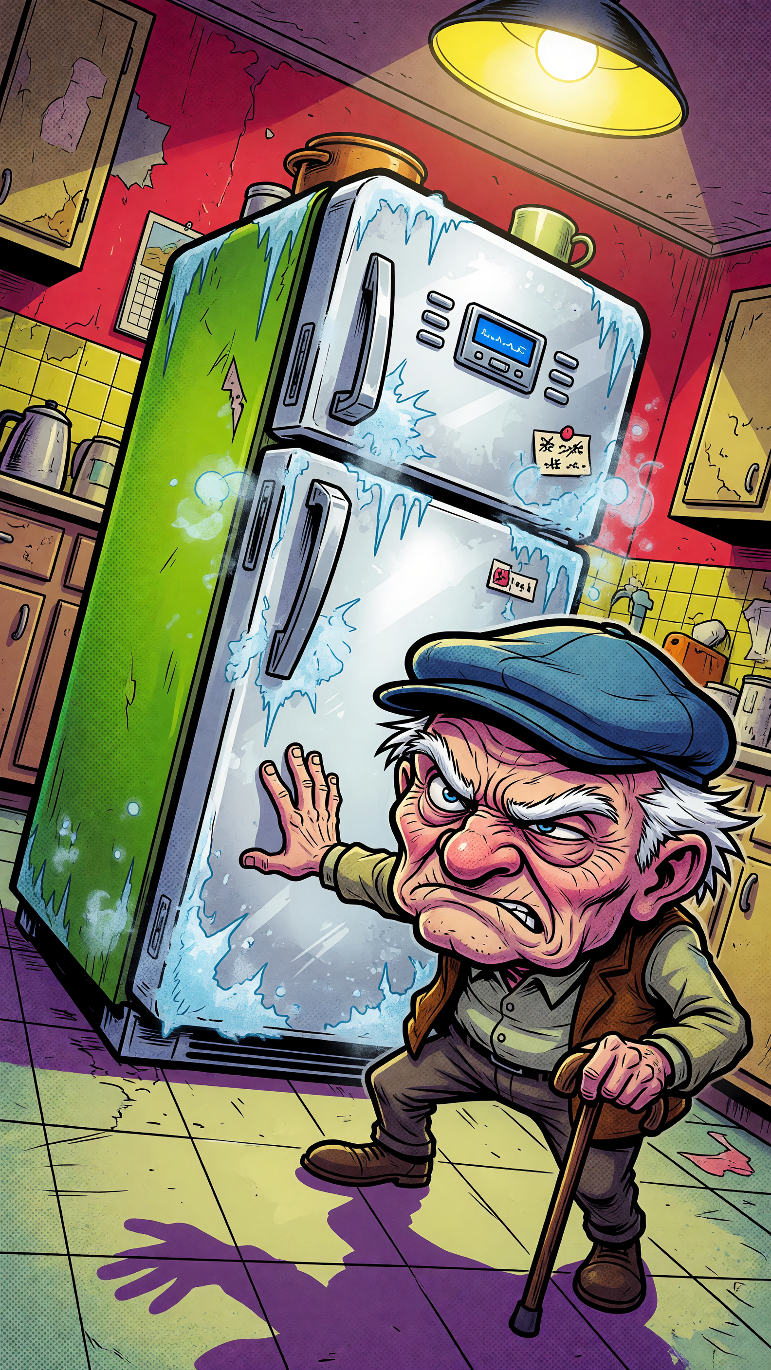 Grandpa Joe did not trust the new refrigerator. “It…