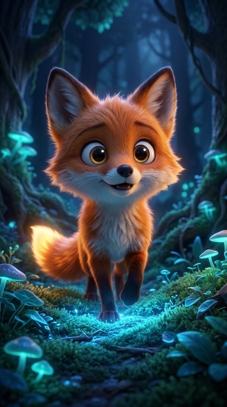 Ember Fox's Glowing Sleepy Forest